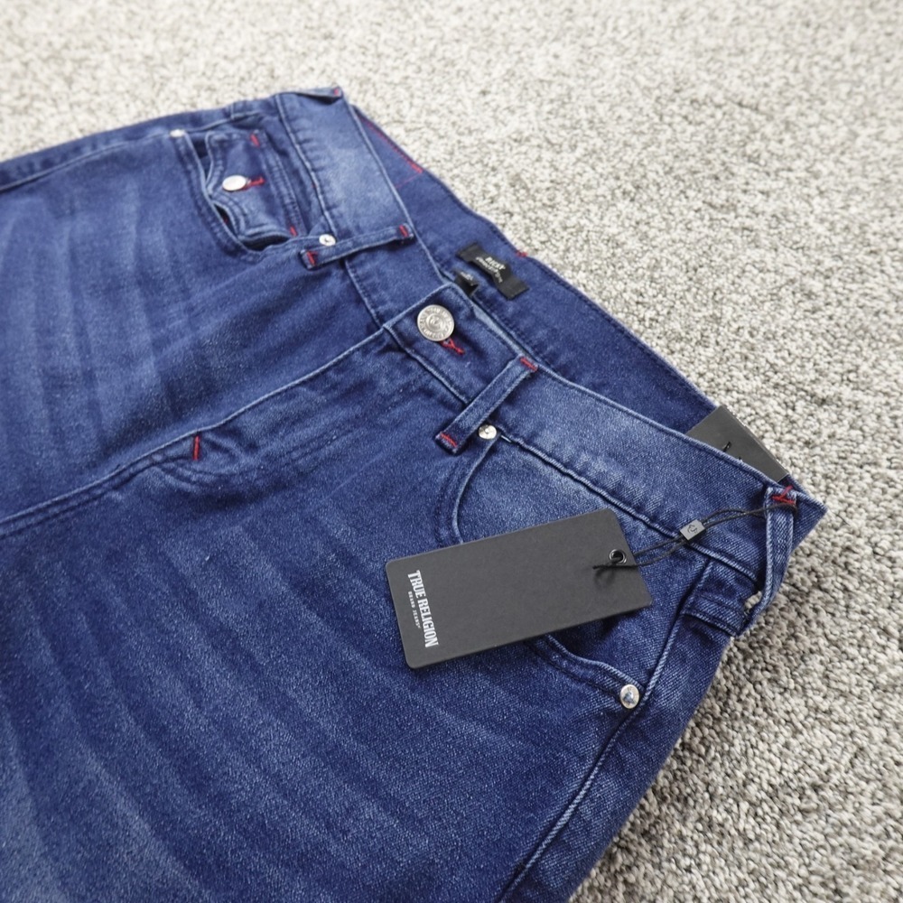 NEW True Religion Jeans Mens 32X34 Dark Blue Denim Ricky Relaxed Straight Pants